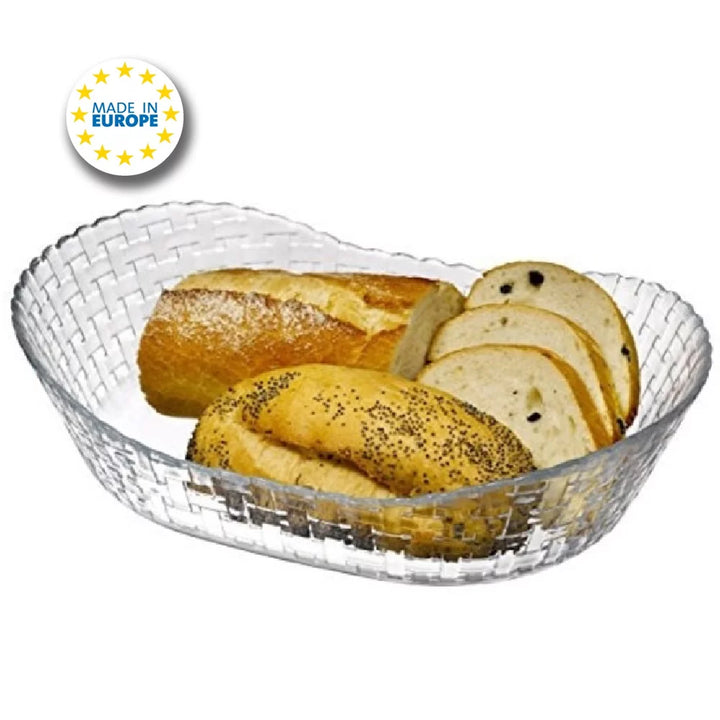 Pasabahce Bread Serving Bowl, Glass Bowl for Bread, 10.2 in