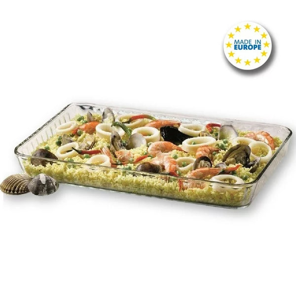 Glass Baking Dish, Rectangular Glass Casserole Dish, 126 Oz