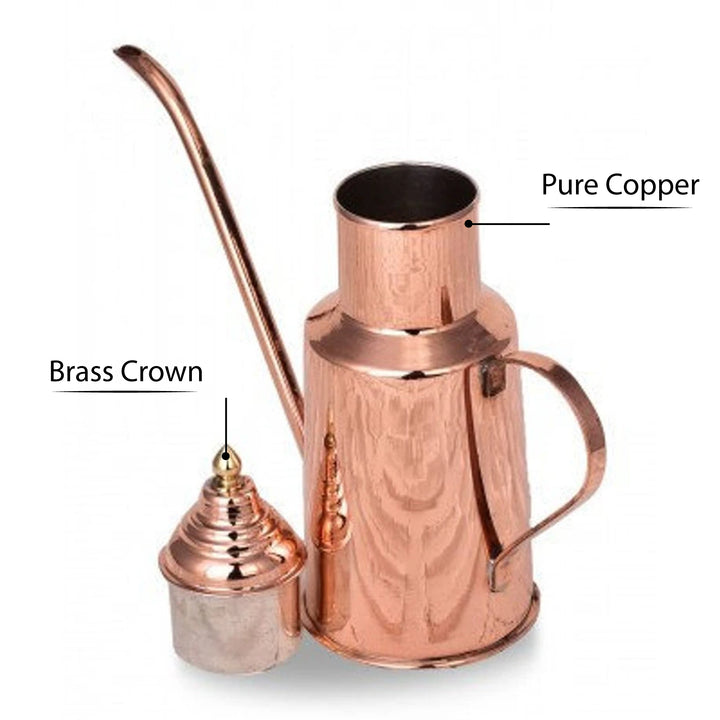 Turkish Copper Oil Bottle Dispenser, Vinegar Bottle, 17 Oz