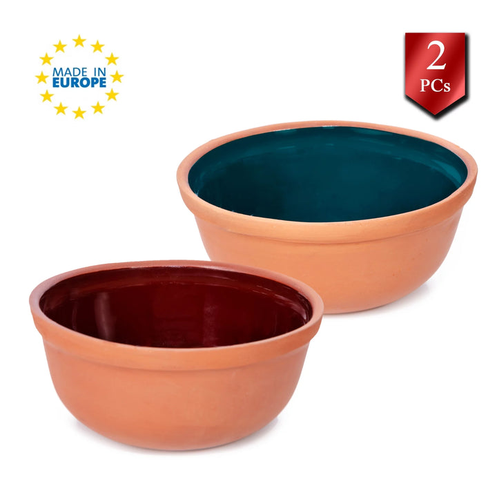 Handmade Clay Bowl, Terracotta Dish, Set of 2, 5.9 in