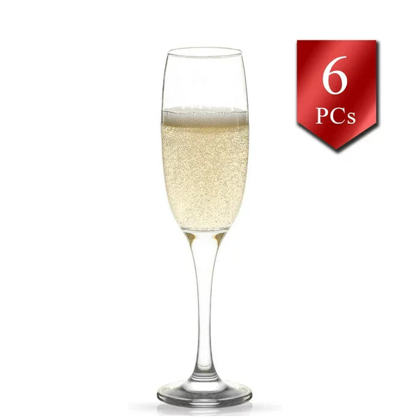 Champagne Flute Glasses Set of 6,Champagne Glassware, 7.5 oz