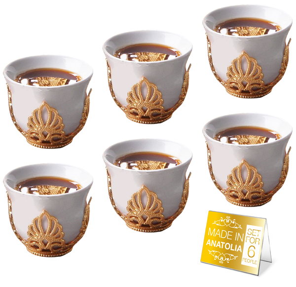 Mirra Coffee Cup Set of 6 with Holders, 1.8 oz