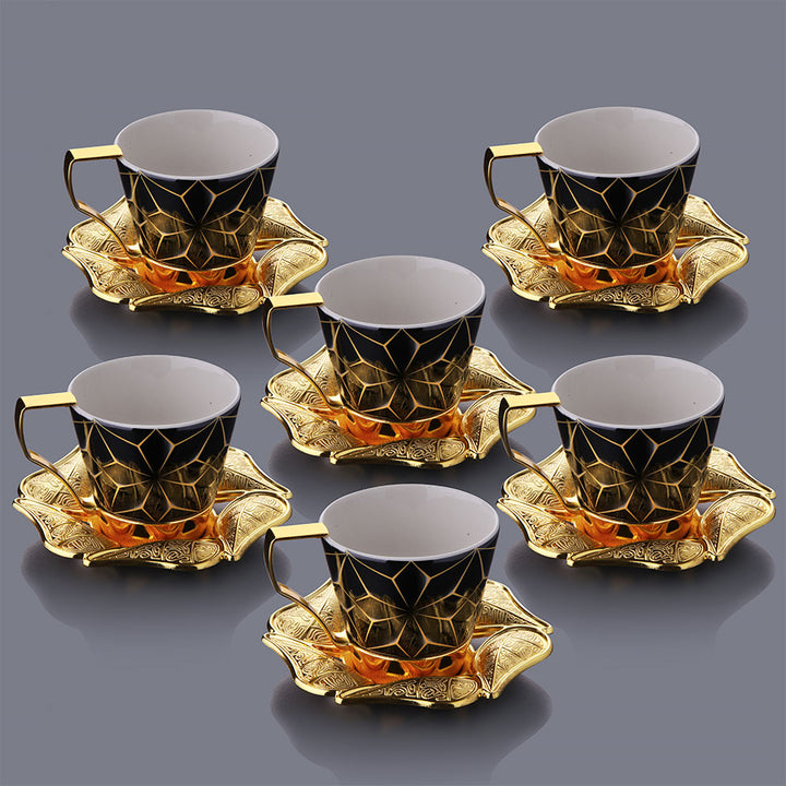 Coffee Cup Set of 6, 18 Pcs Black Espresso Mugs, 8 oz