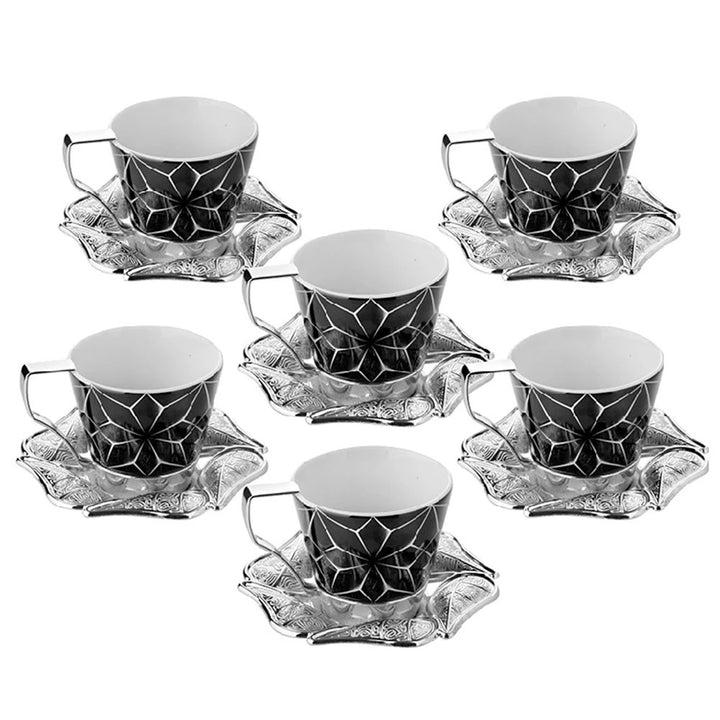 Coffee Cup Set of 6, 18 Pcs Black Espresso Mugs, 8 oz