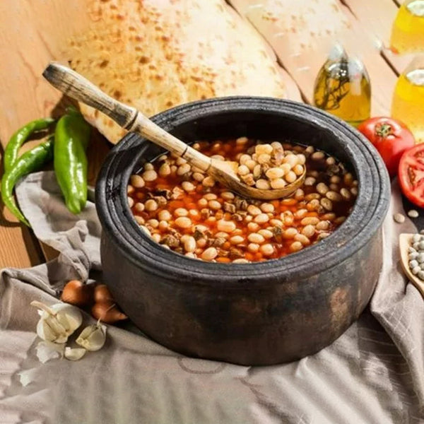 Twice-Baked Traditional Clay Cooking Pot with Lid