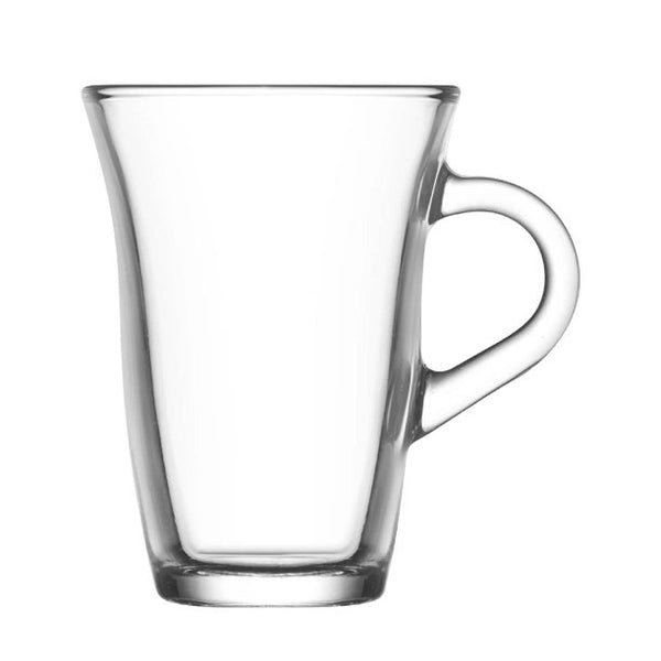 Lav Clear Glass Coffee Tea Mugs Set of 6, 5.25 Oz