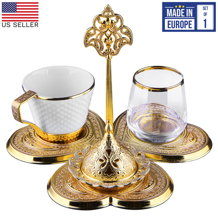 Bride-groom Seljuk Single Presentation Coffee Cup Set, Gold