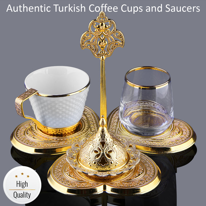 Bride-groom Seljuk Single Presentation Coffee Cup Set, Gold