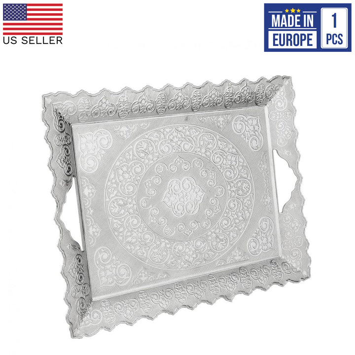 Beyzade Rectangular Tray, Embossed Design, 16x11.8 in