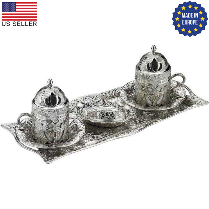 Defne Turkish Coffee Cup Set for 2 People, Demitasse