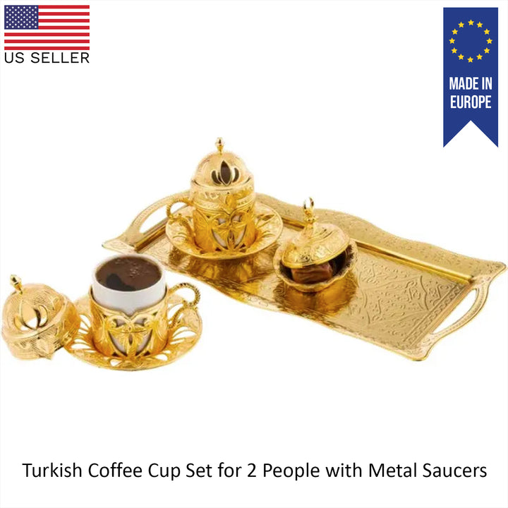 Defne Turkish Coffee Cup Set for 2 People, Demitasse