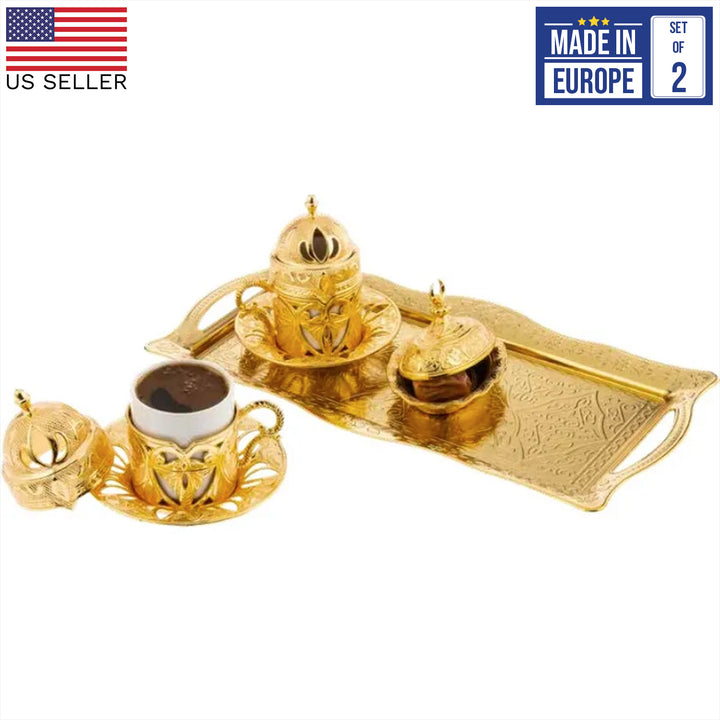 Defne Turkish Coffee Cup Set for 2 People, Demitasse