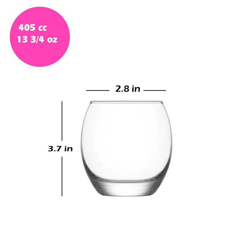 Lav Empire Whiskey Glass Set, 6 Pcs, 13.75 Oz (405 cc)