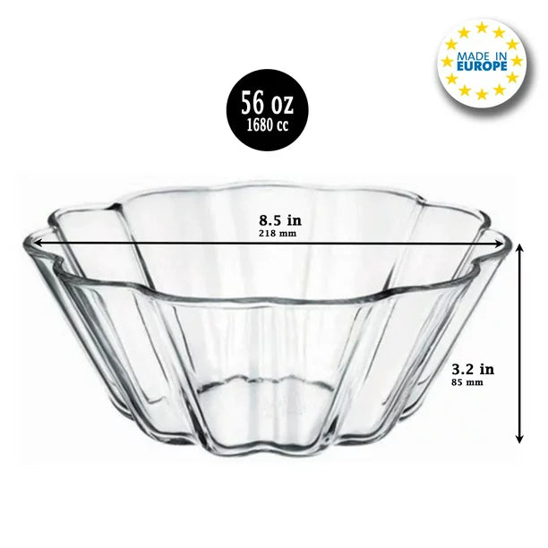 Glass Cake Mold Cake Pan, Fluted Baking Dish for Oven, 57 oz