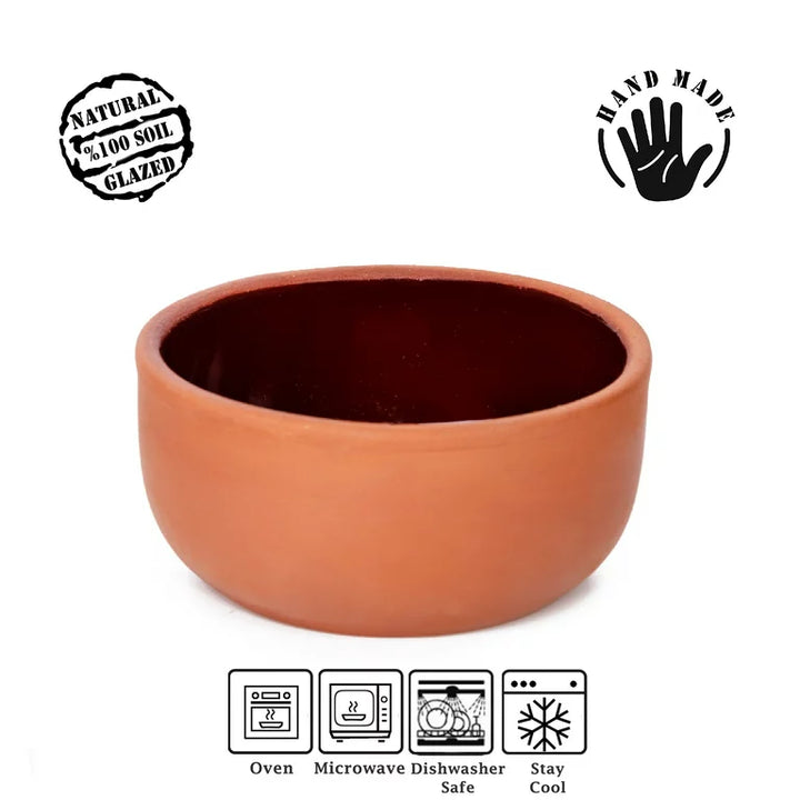 Traditional Clay Bowls for Cooking and Serving, 4 pcs