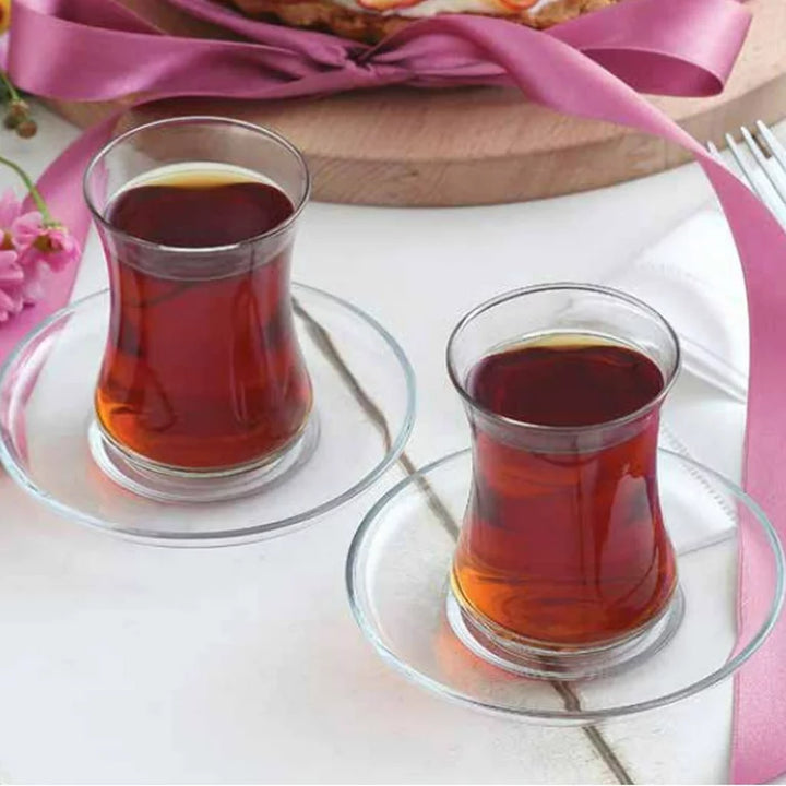 Lav Clear Round Glass Saucers Set of 6, 4 in