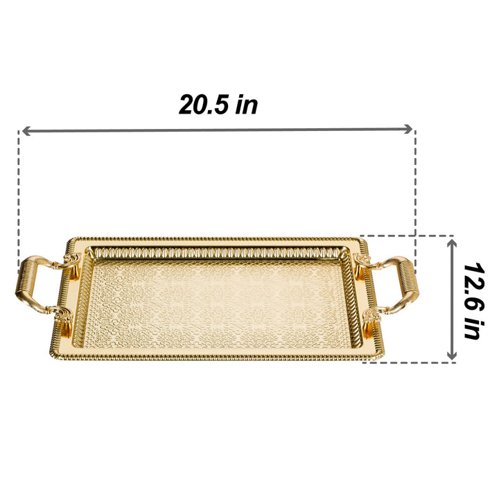 Embossed Design Service Tray, Ottoman Pattern, 20.5x12.6 in