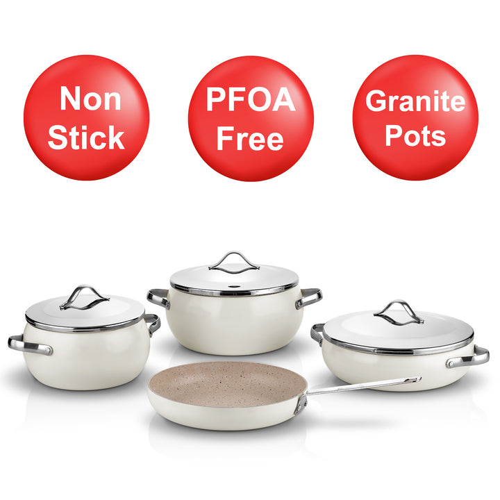 Korkmaz Lumia 7-Pcs Granite Nonstick Cookware Set, Oven Safe