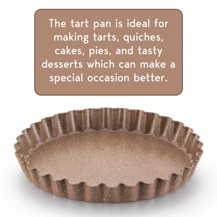 Korkmaz Granite Torta Tart Quiche Pie Pan, Non-Stick Tray