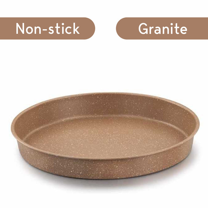 Korkmaz Torta Round Pan, Brown Granite Nonstick Cake Pan