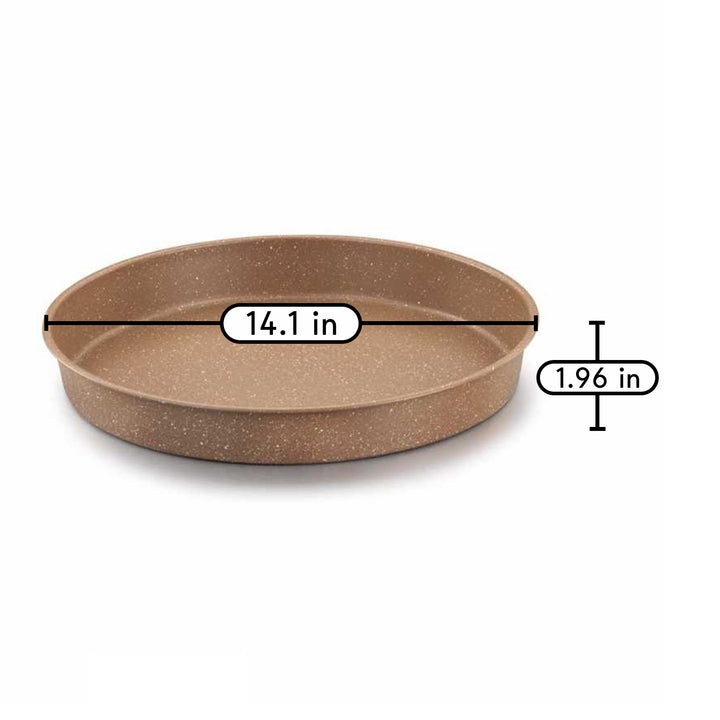 Korkmaz Torta Round Pan, Brown Granite Nonstick Cake Pan