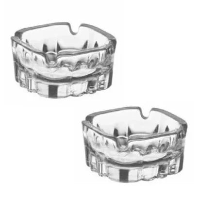 Decorative Big Square Ash Trays for Cigarettes, 2 pcs