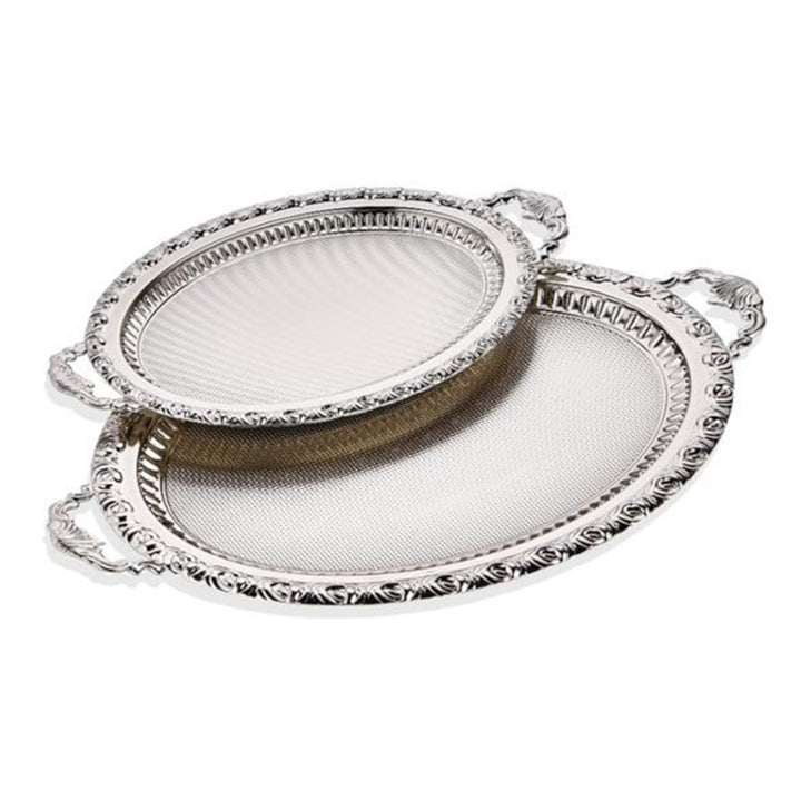 Dalgic Decorative Oval Lace Design Service Tray Set