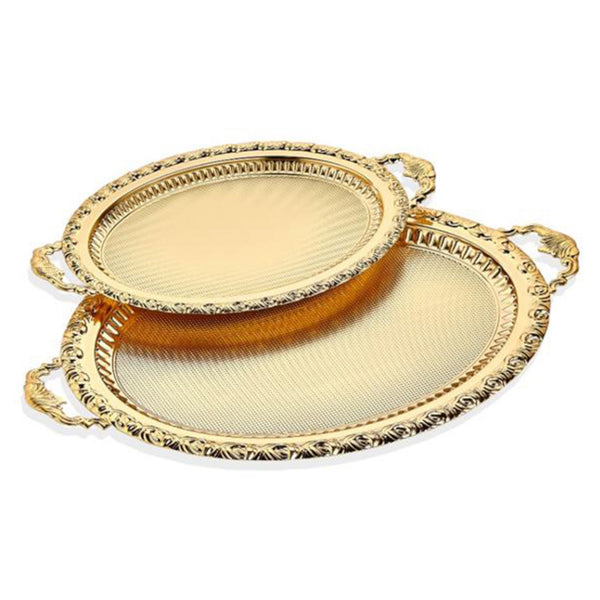 Dalgic Decorative Oval Lace Design Service Tray Set