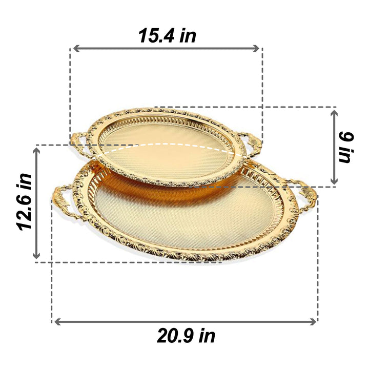 Dalgic Decorative Oval Lace Design Service Tray Set