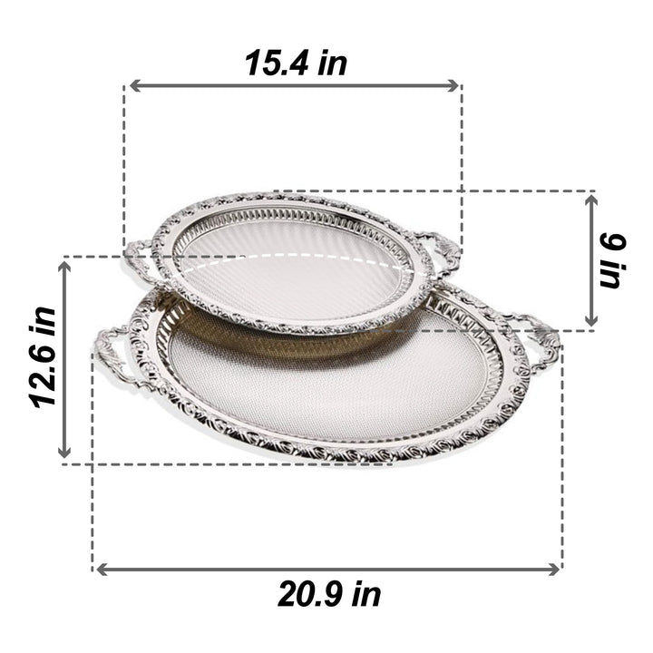 Dalgic Decorative Oval Lace Design Service Tray Set