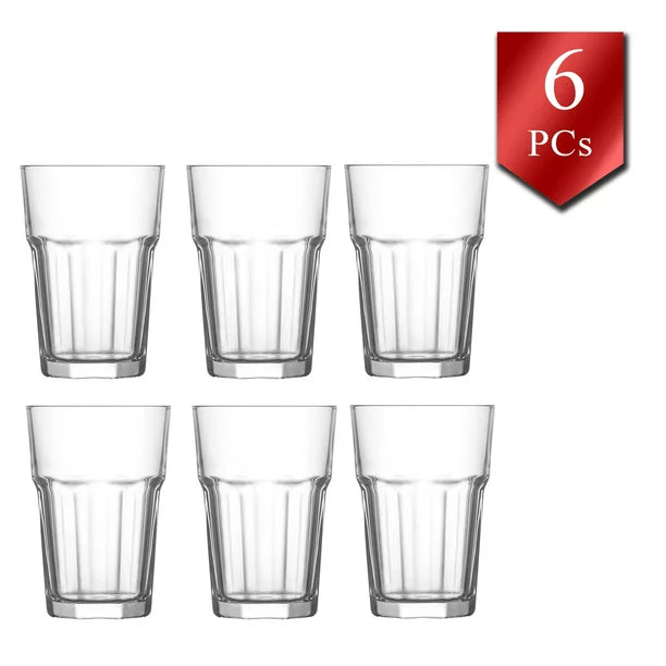 Lav Long Drinking Glasses, Water Juice Glassware, 12.2 oz