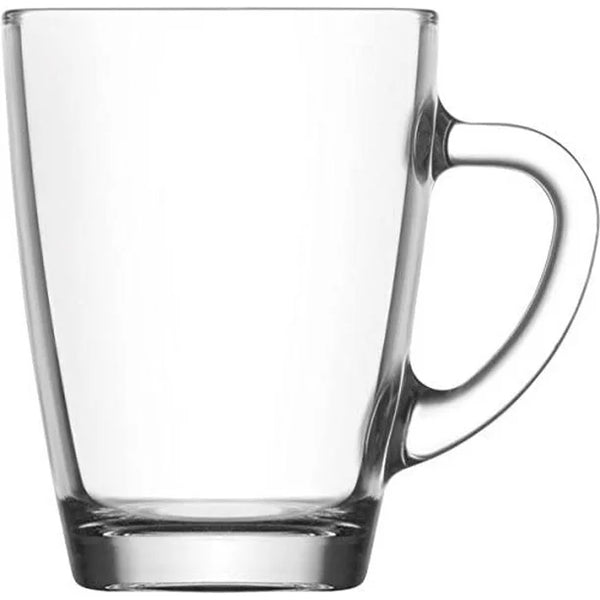 Lav Clear Glass Coffee Tea Mugs Set of 6, 5.25 Oz