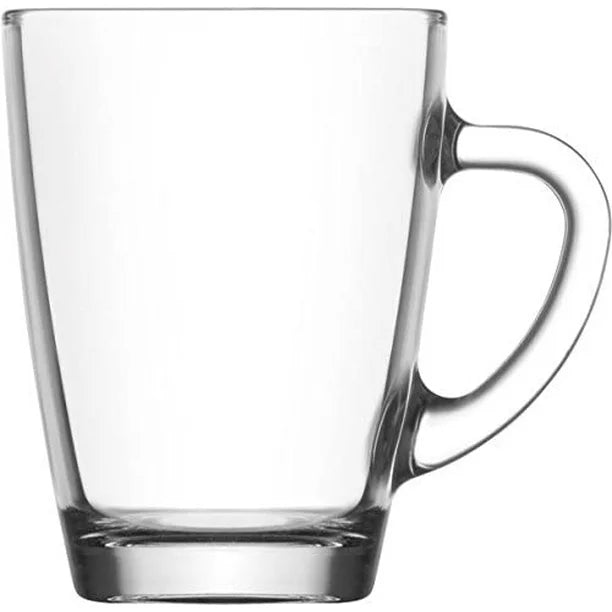 Lav Clear Glass Coffee Tea Mugs Set of 6, 5.25 Oz