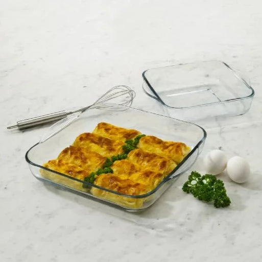 Glass Baking Dishes for Oven, Square Bakeware, Set of 2