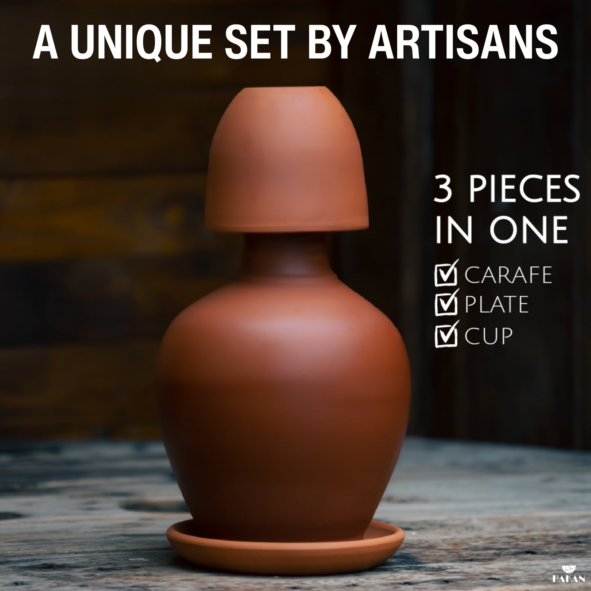 Terracotta Mud Jugs with Mug and Platter, 76.2 oz – HAKAN