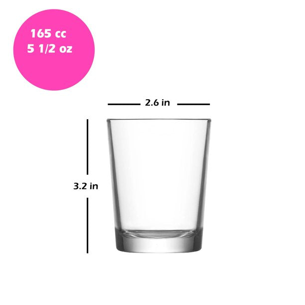 Lav Lara Water Glass Set, Drinking Glass Set, 6 Pcs, 5.5 Oz