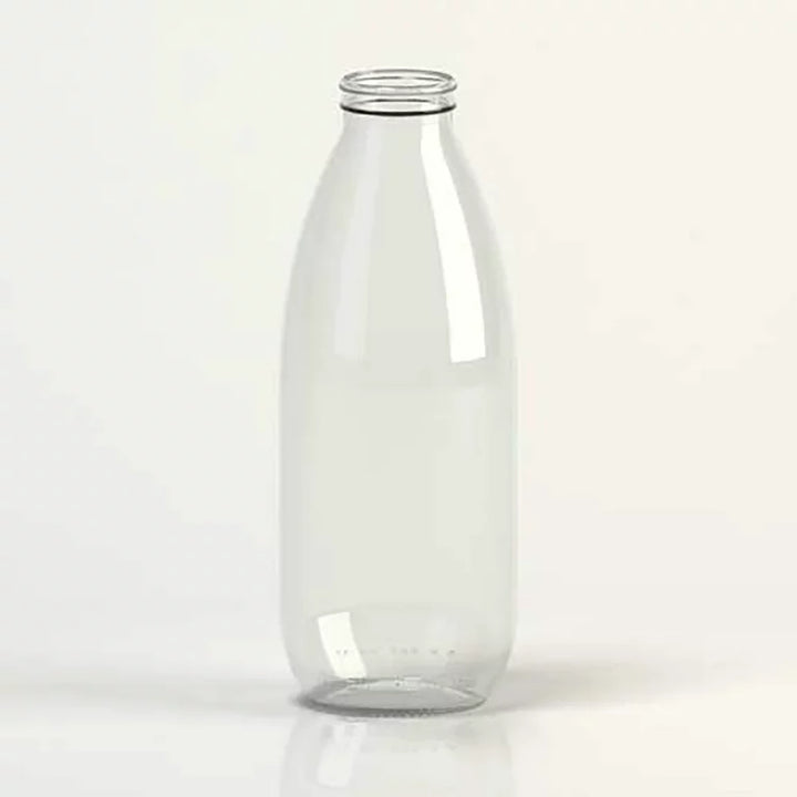 Lav Glass Milk Bottle with Lid, Clear Water Pitcher, 34.5 oz