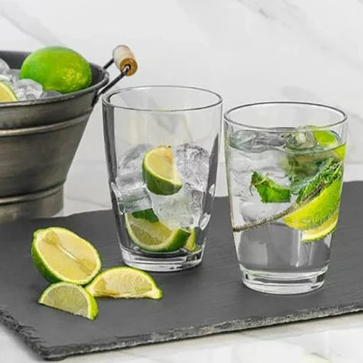 Clear Highball Drinking Glasses for Water, Set of 6, 14 oz