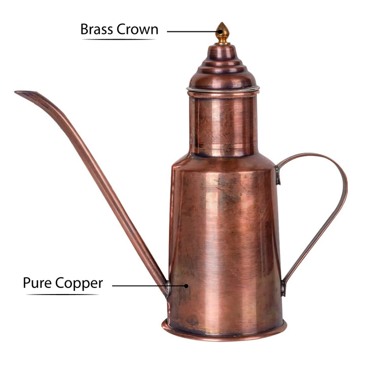 Turkish Copper Oil Bottle Dispenser, Vinegar Bottle, 17 Oz