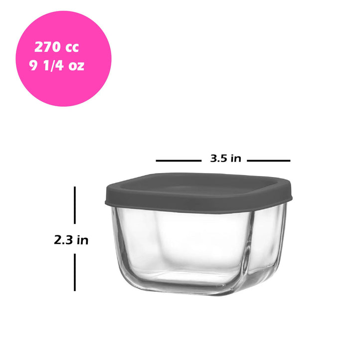 Glass Food Container Set with Lids, 3 Pcs, 13.75 Oz, 39.5 Oz