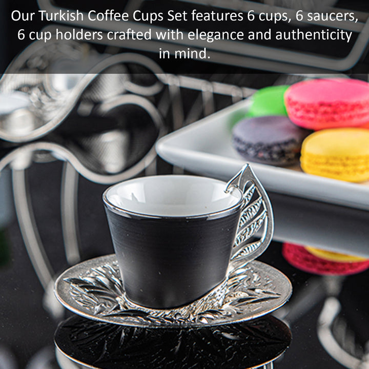 Colorful Coffee Cup Set of 6 with Stand, 19 Pcs, 4 Oz