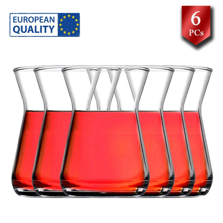 Irem Clear Turkish Tea Glass Set, 6 Pcs, 4.5 Oz (132 cc)