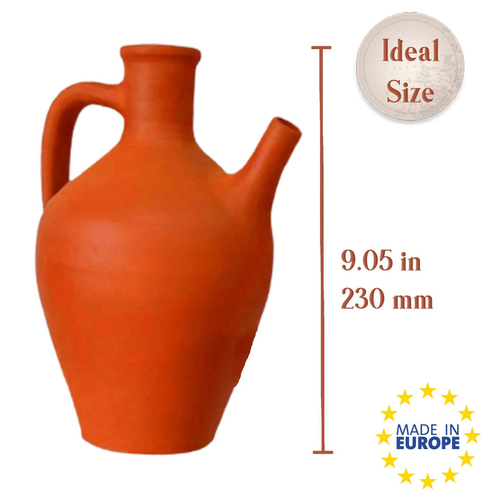 Natural Mud Jug with Authentic Mouth, Clay Pitcher