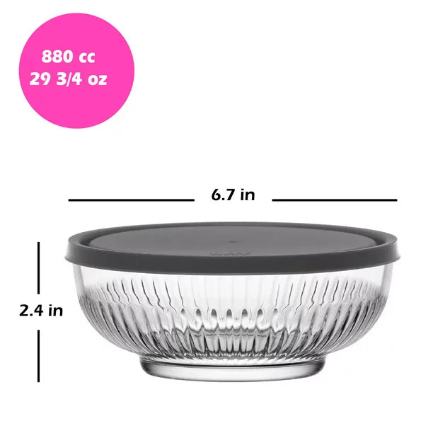 Lav Tokyo Food Container with Lid, Mixing Glass Dish, 1 Pcs