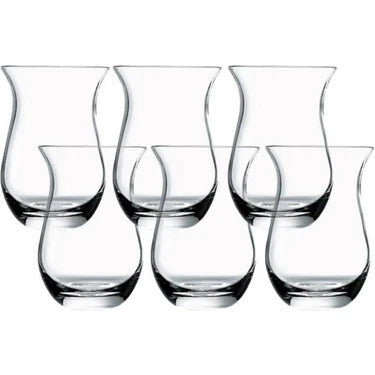 Galata Clear Turkish Tea Glass Set, 6 Pcs, 5.9 Oz (175 cc)