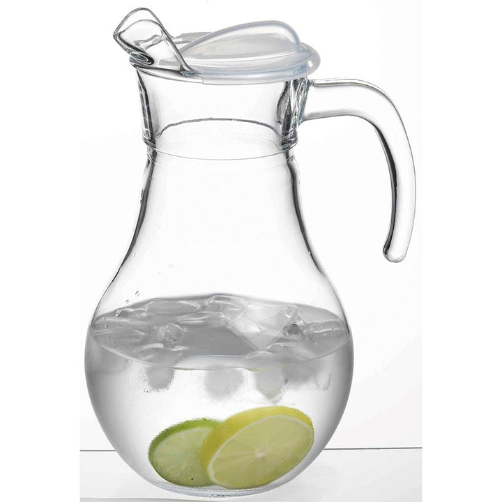 Pasabahce Glass Pitcher, Bistro Jug with Lid 61 Oz (1800 cc)