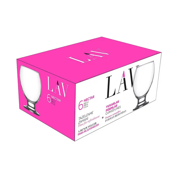 Lav Beverage Glasses Set of 6, Cold Drink Glasses, 9.5 oz