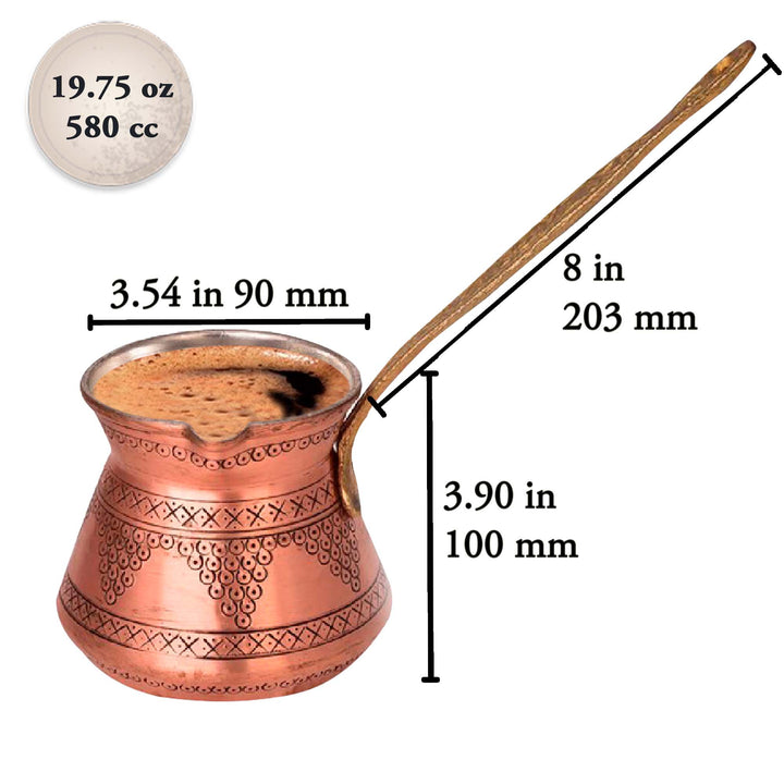 Copper Coffee Pot for Stove Top, Engraved Coffee Maker