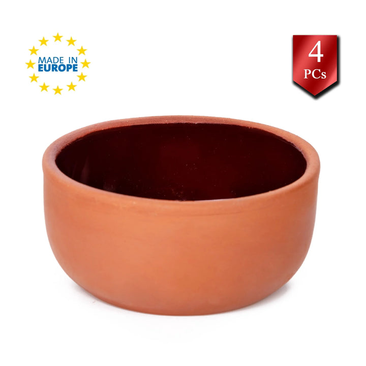 Traditional Clay Bowls for Cooking and Serving, 4 pcs