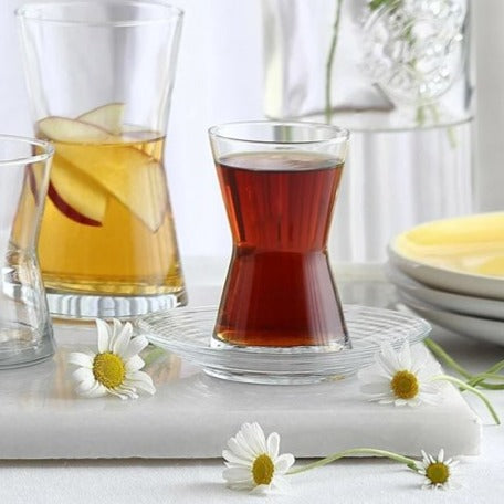 Lav Traditional Turkish Tea Glasses Set of 6, 12 Pcs, 4.7 oz